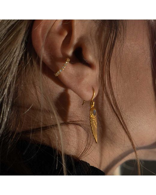Moon London Metallic Angel Wing Amethyst Earrings