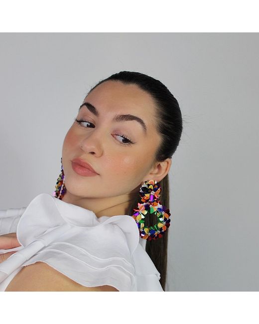 PINAR OZEVLAT Green Yasmine Hoops