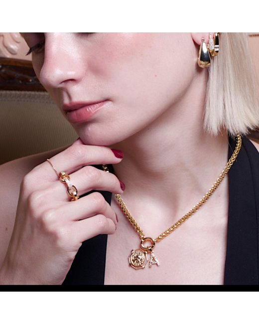 Alexie of Athens Metallic Eleni Pave Chunky Chain Ring