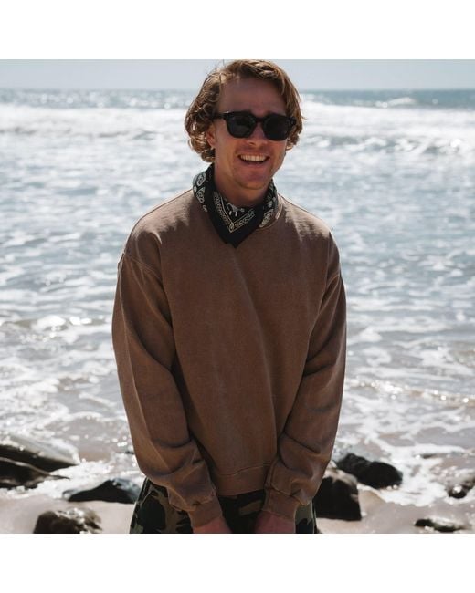 Ariko Natural Brownstone Post Surf Crew Sweat for men