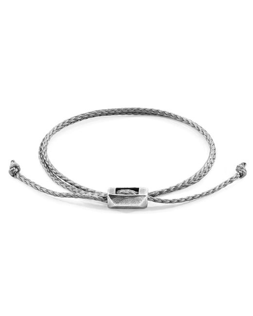 Anchor and Crew Gray Classic Edward & Rope Skinny Bracelet for men