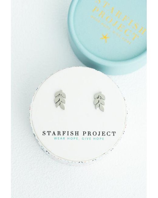 Starfish Project Metallic Rowen Leaf Stud Earrings