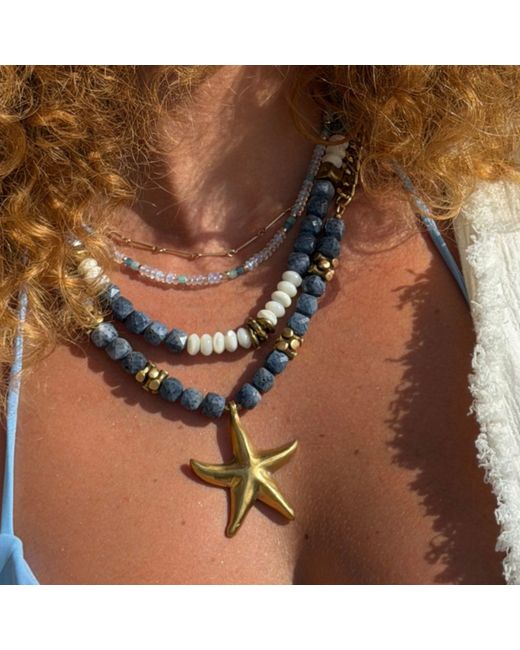Rachel Nathan Metallic Sponge Coral & Starfish Necklace