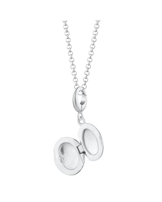 Lily Charmed Metallic Sterling Tiny Celestial Locket Necklace