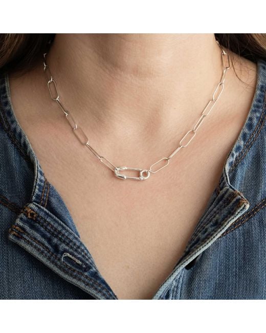 Kris Nations Metallic Safety Pin Chain Necklace
