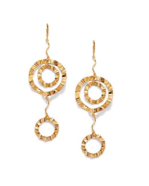 Jaredjamin Metallic French Ruffle Leverback Earrings
