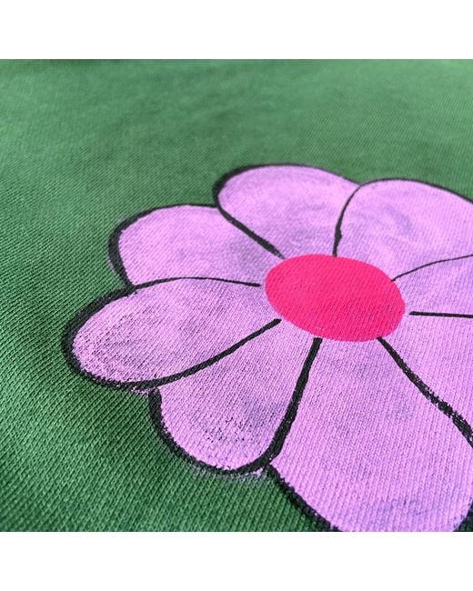 Quillattire Green Hand Painted Floral Sweatshirt