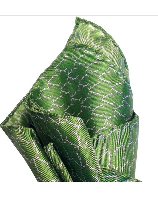 Lazyjack Press Green Buckwild Pocket Square for men