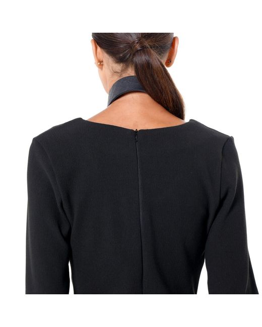 Metamorph Black Long Sleeve Sheath Dress