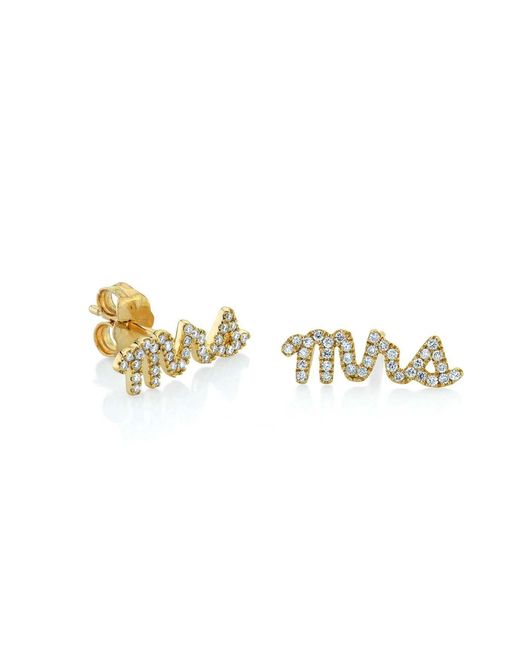 Luna Charles Metallic Ettie 'Mrs' Stud Earrings