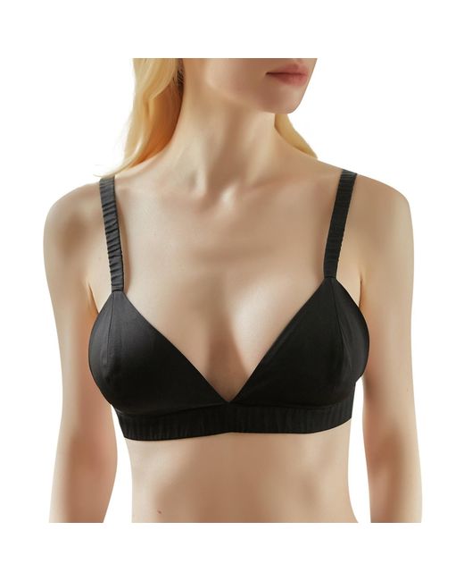 Soft Strokes Silk Black Classic Pure Silk Bralette