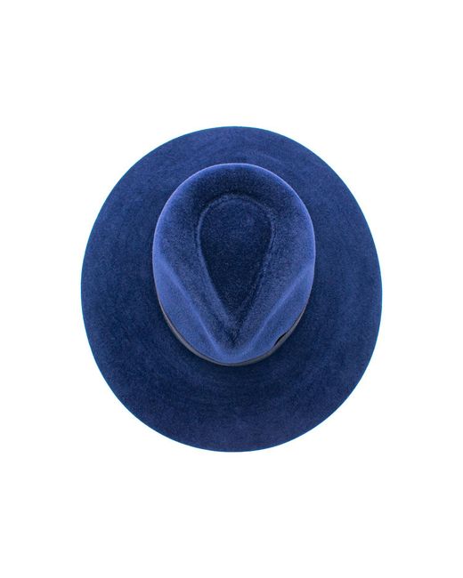 DORIA 1905 Blue Wide-Brim Velour Lapin Felt Hat