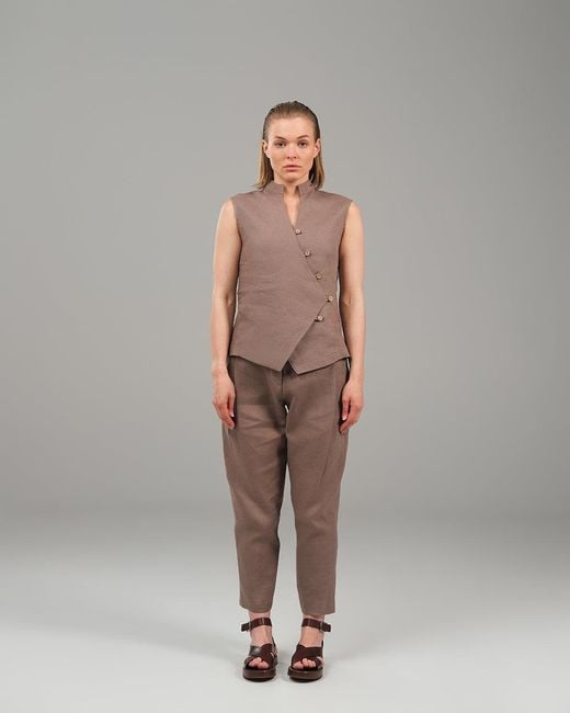 Lumina Eligma Pink The Isla Linen Vest Ensemble