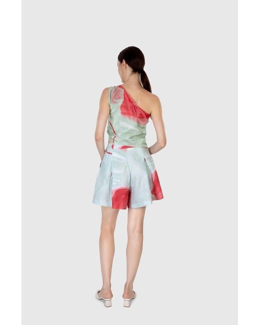 Shinaraa Green One Shoulder Adjustable Midriff Top