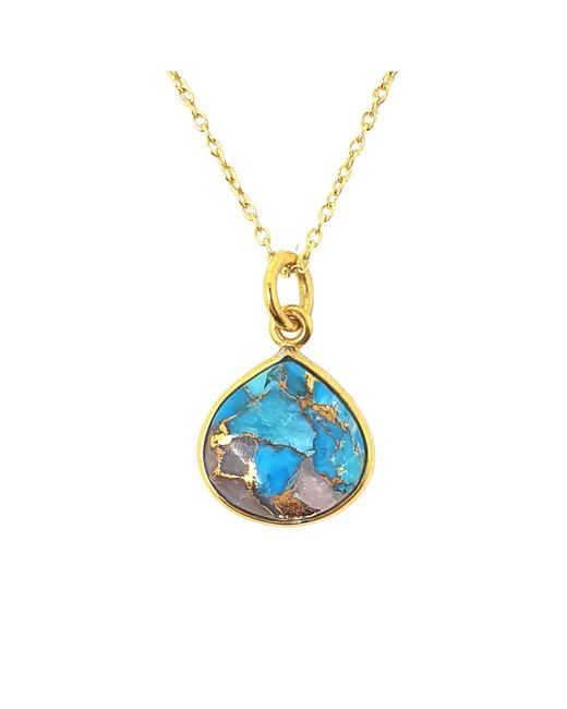 Harfi Blue Vermeil Plated Opal & Gemstone Crystal Necklace