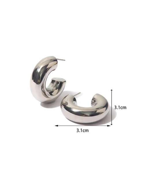 Mg Jewelry Metallic Bold Hoop Earrings