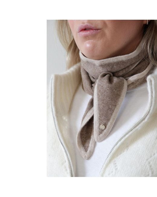 tirillm Gray Cashmere Small Neck Scarf