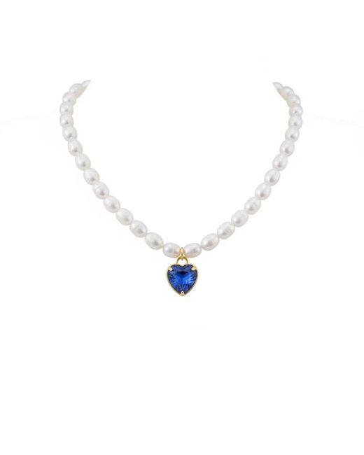 Angel Barocco Metallic Choker Necklace With Heart Crystal Pendant