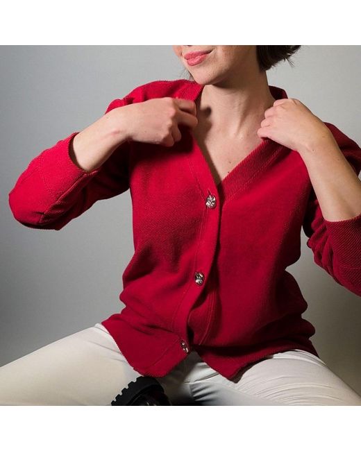 Mimhi Maison Red Rosie Cardigan – Raspberry