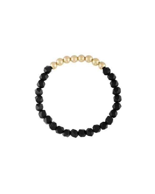 Olivia Le Metallic Star Faceted Onyx Beaded Bracelet
