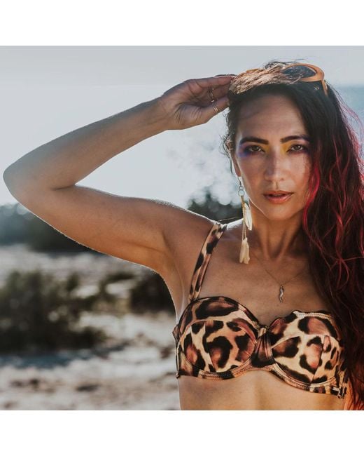 Deessa Ibiza Black Neutrals Leopard Print Tummy Control High-Waisted Shapewear Bikini Bottom Made