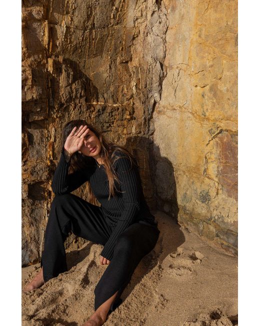 SALANIDA Black Brera 100% Merino Long-Sleeve Top