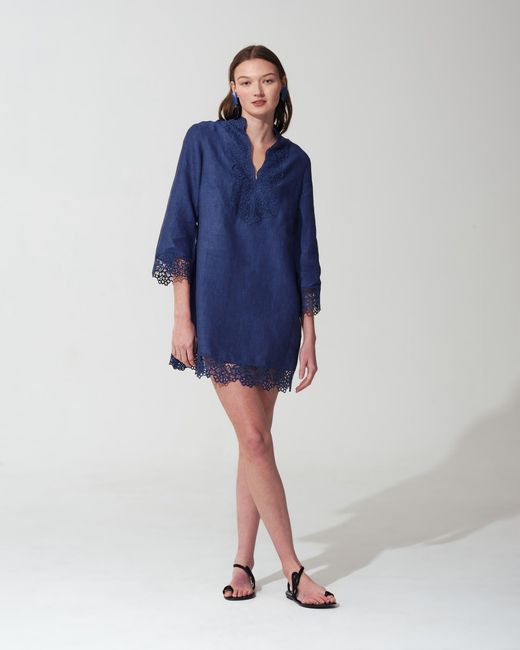 MARICEL Blue Andrea Mini Caftan
