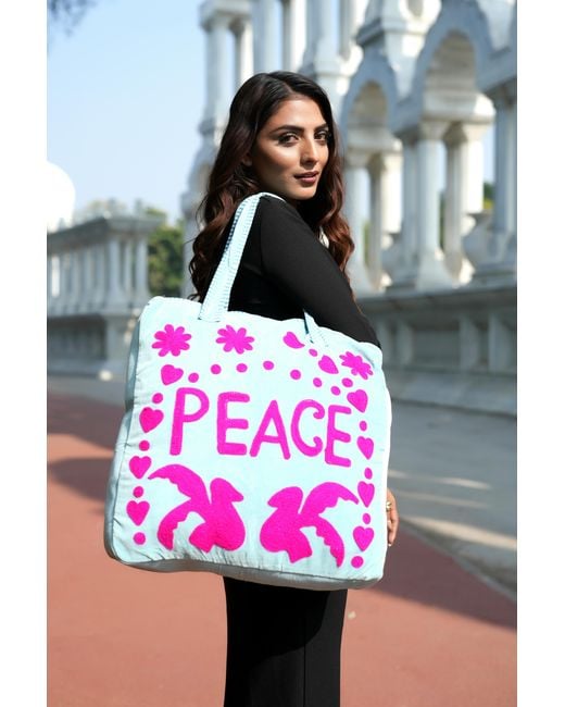 Conscious Yoga Collective Pink Peace Suzani Tote