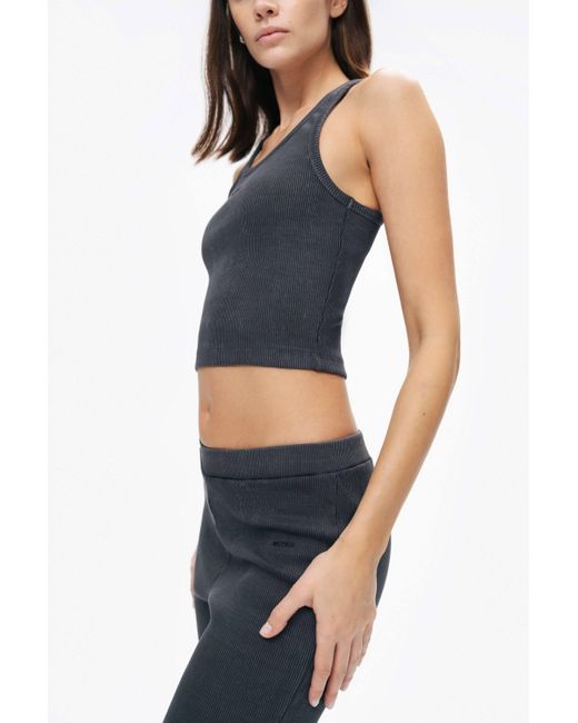 Nocturne Gray Ribbed Bell-Bottom Pants