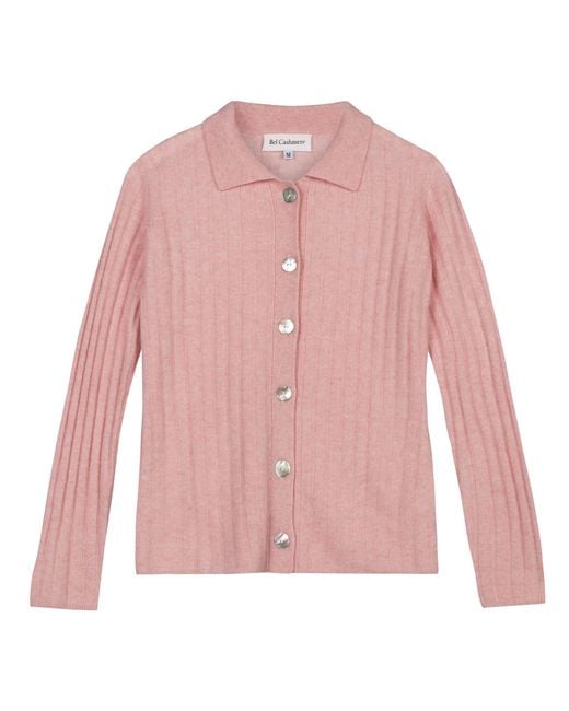 Bel Cashmere Pink Charlotte Cashmere Cardigan Dusty