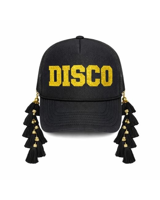 Julia Clancey Black Disco Glitter Chacha Trucker Cap
