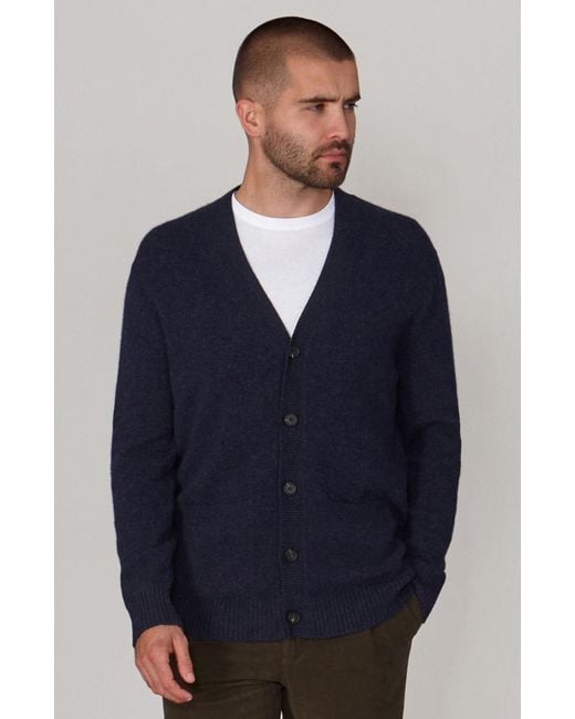 Paul James Knitwear Blue Lambswool Alfie Cardigan for men