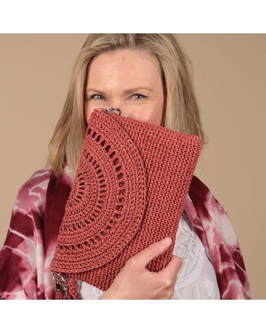 SJW BAGS LONDON Red Grace Hand Crochet Bag