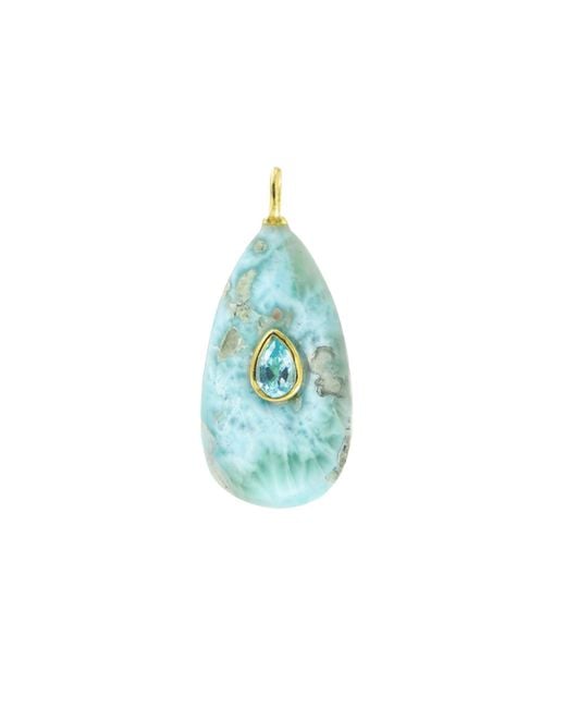 KAMARIA Blue Larimar Gemstone Pendant With Topaz