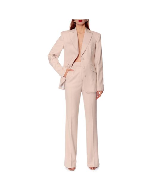 AGGI Pink Neutrals Kyle Pearl Ivory High Waisted Trousers