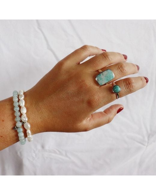 FV Jewellery Blue La Stèle Amazonite Rectangle Ring
