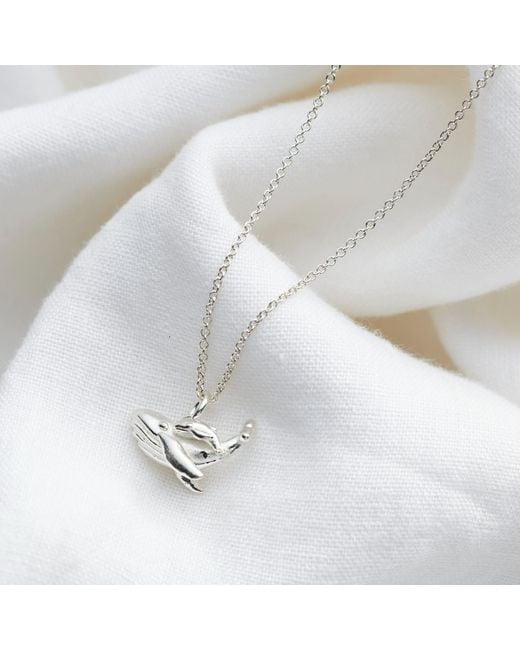 Posh Totty Designs Metallic Sterling Silver Mummy & Baby Whale Charm Necklace