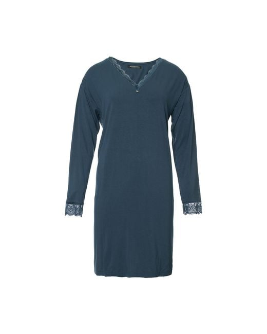 Pretty You London Blue Bamboo Lace V-Neck Nightdress