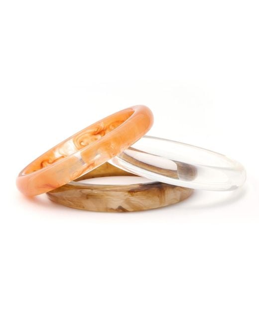 Hye Jane Jewelry Orange Neutrals Multi Tortoise Bangle Set