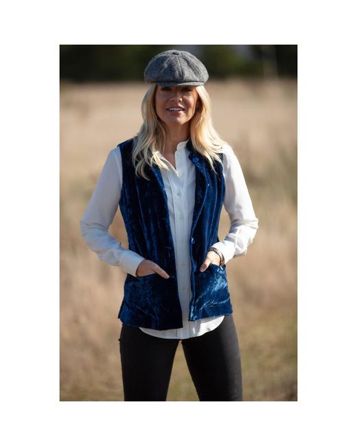 At Last Blue Short Silk Velvet Waistcoat