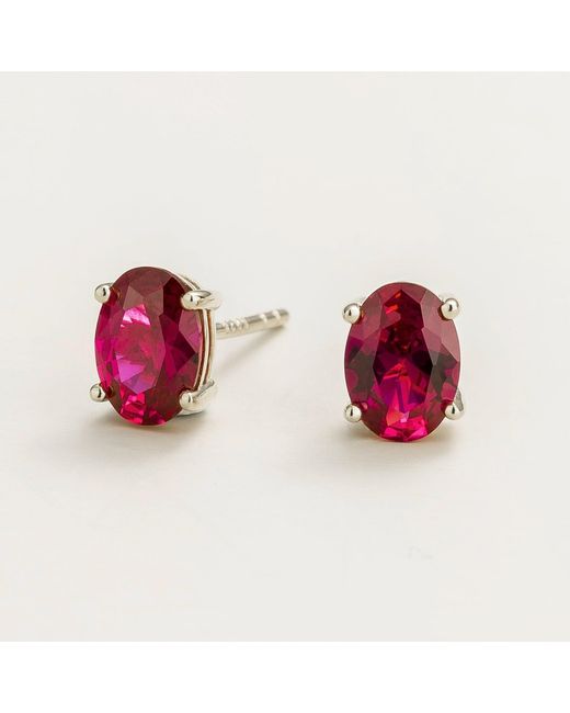 Juvetti Red Ovo Earrings Set With Ruby