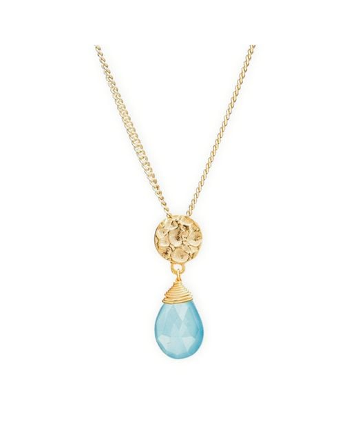 Giselle Vale — London Metallic Classic Athena Kate Gemstone Necklace Aqua Paraiba Onyx