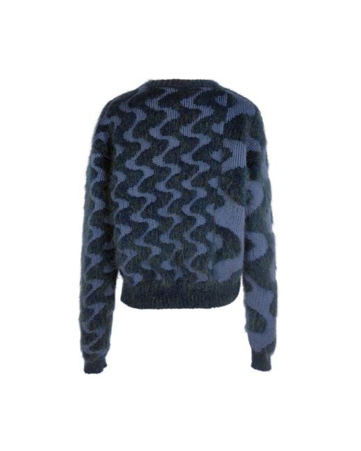 Ccy Currency Blue Wavey Split Sweater