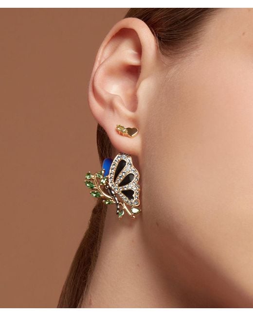 Onia Metallic Peridot Heart Studs