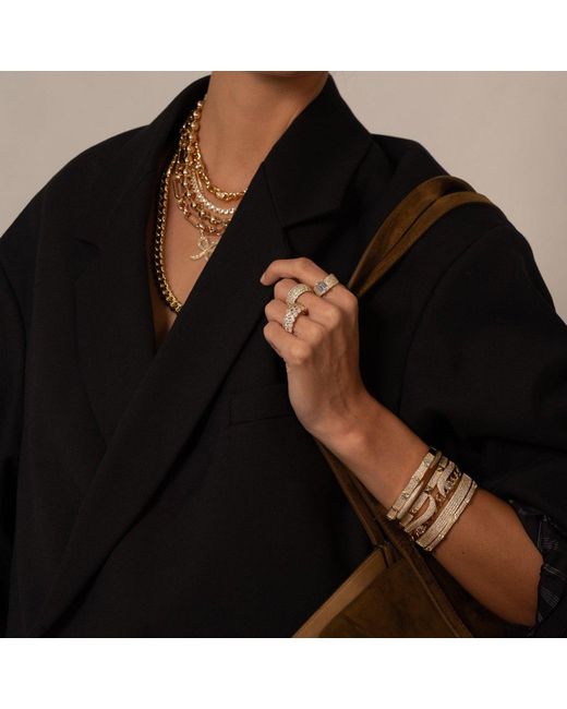 SHYMI Metallic Pave Cigar Ring
