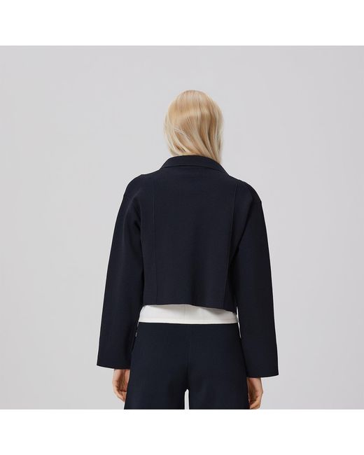 Smart and Joy Black Minimalist Front Zipper Crop Jacket