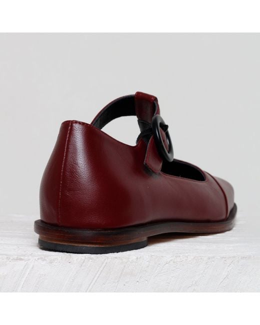 Mafalda Red Claire Wine Mary-Jane Flats