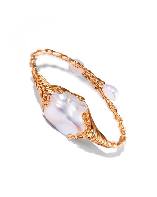 Ebru Jewelry Metallic Cleopatra's Treasure Baroque Pearl Arm & Cuff Bracelet