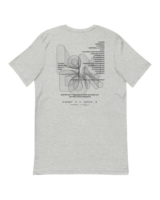 Anchor and Crew Natural Neutrals Desert Dust Gustatory London Coffee Scene Organic Cotton Embroidered T-Shirt for men