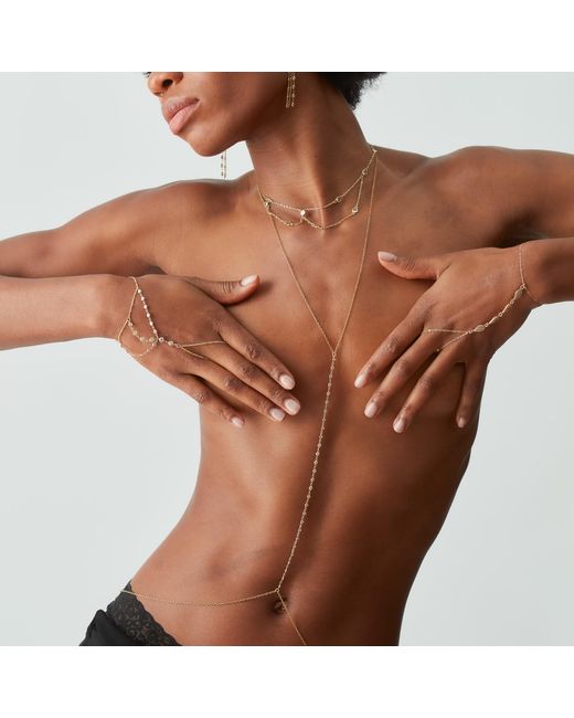 La Soula Jewelry White Neutrals Sparkle Body Chain